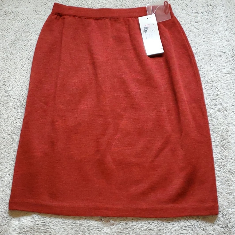 NWT Susan Bristol skirt medium brick color elastic